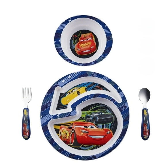 Disney Pixar Cars 3 Feeding Set, Toddler Plate, Bowl, Knife &amp; Fork Set - Picture 3 of 4